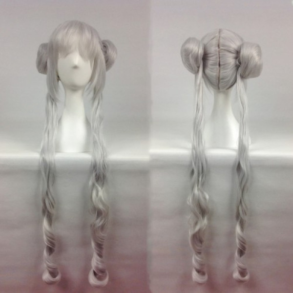 Sailor Moon Tsukino Usagi Long Silver Cosplay Wig