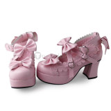 Black Square Heel Lolita Footwear