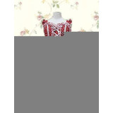 Cotton Red With White Dot Bow Ruffles Lolita Dress(CX657)