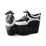 Boys Black White Boat Shape Lolita Shoes