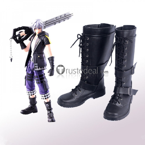 Kingdom Hearts 3 Riku Black Cosplay Shoes Boots