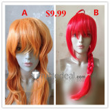 Cheap Orange and Red Cosplay Wigs