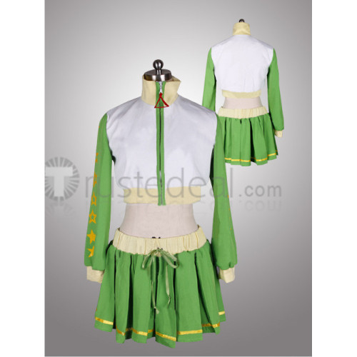Vocaloid Project Diva 2nd Miku White Green Cosplay Costume