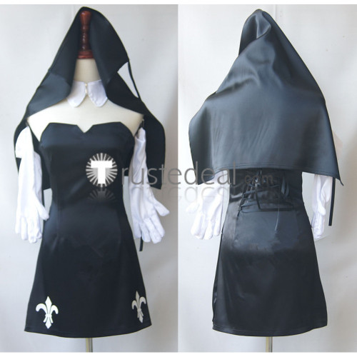 Super Sonico Sonico Nun Black Blue Red White Cosplay Costumes