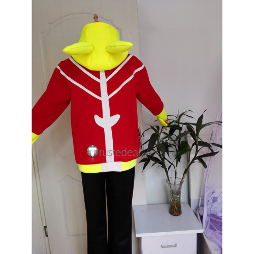 My Hero Academia Boku no Hero Academia Izuku Midoriya Kid Childhood Red Yellow Hoodie Cosplay Costume