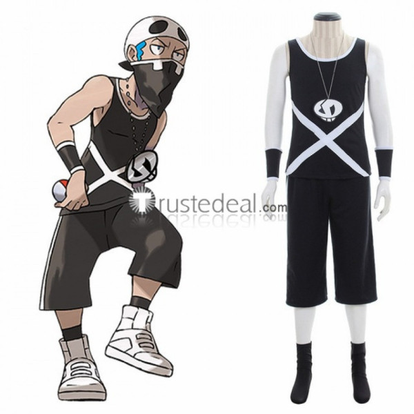 Pokemon Sun and Moon Team Skull Grunt Male Cosplay Costume