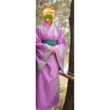 Gintama Silver Soul Okita Mitsuba Lavender Kimono Cosplay Costume