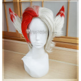 League of Legends LOL Rakan Xayah White Red Cosplay Wig Ears