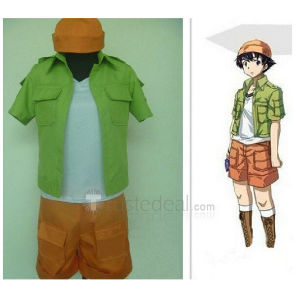 Mirai Nikki Amano Yukiteru Green Cosplay Costume