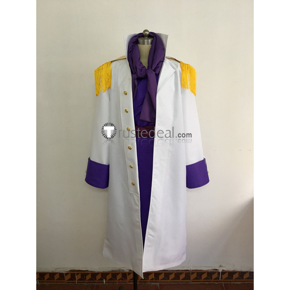 One Piece Issho Fujitora White Purple Cosplay Costume