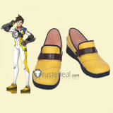 Overwatch T. Racer Tracer Lena Oxton Yellow Cosplay Shoes Boots