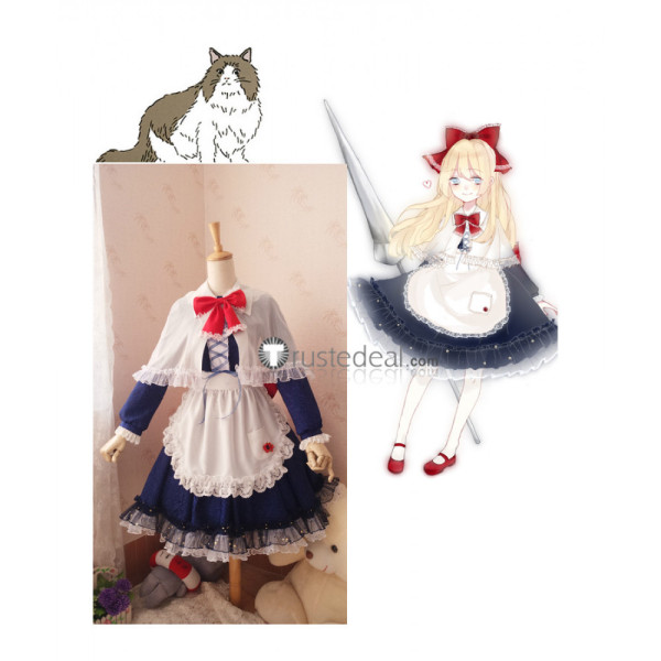 Touhou Project Shanghai Doll Lolita White Blue Dress Cosplay Costume