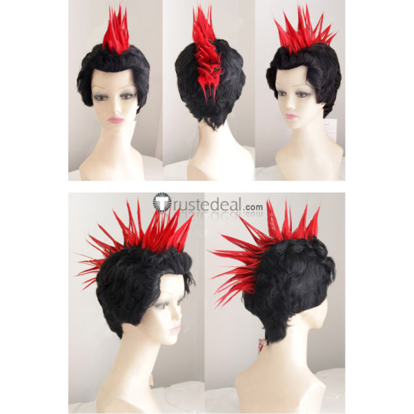 KILL la KILL Tsumugu Kinagase Black Red Cosplay Wig