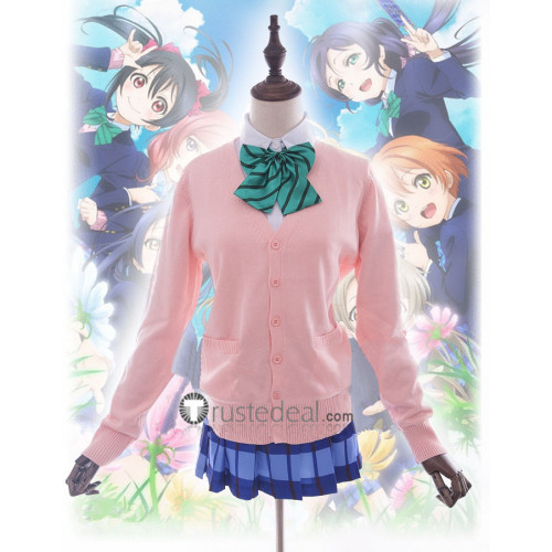 Love Live Nico Yazawa Pink Sweater School Uniform Cosplay Costume