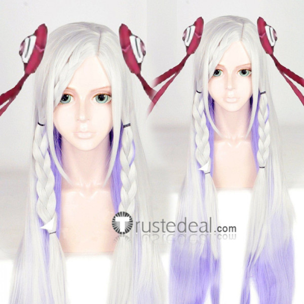 Sword Art Online The Movie Ordinal Scale Singer Yuna Long Silver White Purple Cosplay Wig 100cm