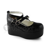 Gothic Glossy Black Lolita Shoes
