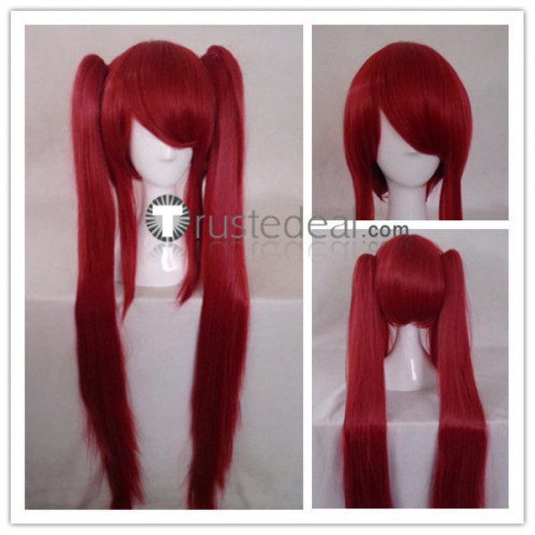 Fairy Tail Erza Scarlet Red Ponytails Cosplay Wig