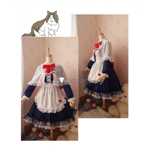 Touhou Project Shanghai Doll Lolita White Blue Dress Cosplay Costume