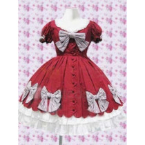 Cotton Red Bow Lolita Dress
