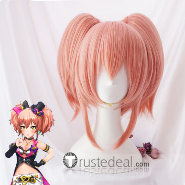 The Idolmaster Cinderella Girls Mika Jougasaki Light Pink Ponytails Cosplay Wig