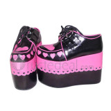 Black Pink Hearts Platform Lolita Shoes