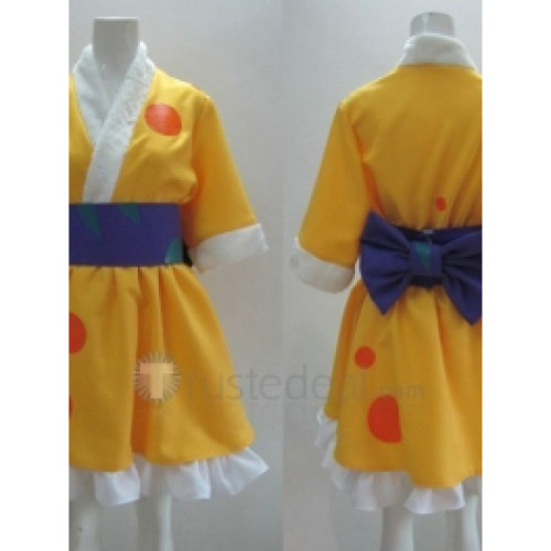 K-On! Ritsu Tainaka Cute Yellow Concert Kimono Cosplay Costume