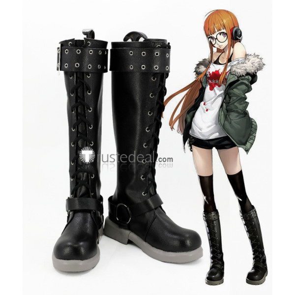 Persona5 Futaba Sakura Black Cosplay Boots Shoes