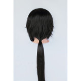 RWBY Lie Ren Long Black Cosplay Wig with Pink Highlights