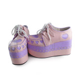Black Pink Hearts Platform Lolita Shoes