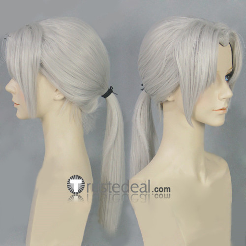 Naruto Kabuto Yakushi Silver Grey Ponytail Cosplay Wig