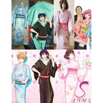 Noragami Hiyori Iki and Yato and Yukine Kofuku Kimono Bathrobe Yukata Cosplay Costume
