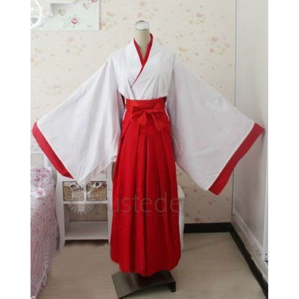 Lucky Star Miko White and Red Uniform Cosplay Costume