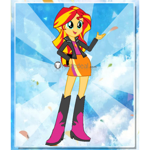 My Little Pony Equestria Girls Sunset Shimmer Black Orange Cosplay Costume