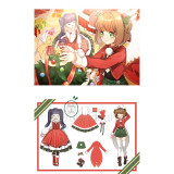 Cardcaptor Sakura Kinomoto Sakura Christmas Red Green Cosplay Costume