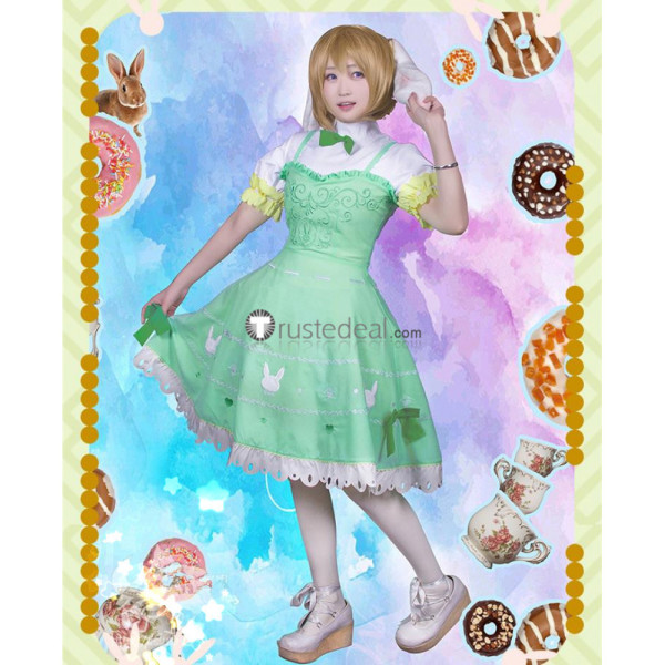 Love Live Hanayo Koizumi Bunny Green Lolita Dress Cosplay Costume