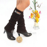 Top quality PU artifical leather sweater knit fabric upper knee boots(1029)