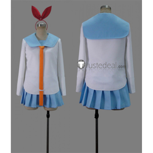 Nisekoi Chitoge Kirisaki White Blue School Uniform Cosplay Costume