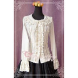 Magic Tea Party Cultivates Qi Long Sleeves Lolita Blouse with Lace Ruffles