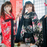 Gokuraku Jodo GARNiDELiA Lolita Kimono Yukata Black Red Cosplay Costumes