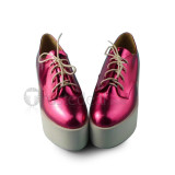 Glossy Red Lolita High Platform Shoes