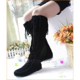 Top quality artifical suede upperpanter print corduroy inside with non-slipping sole knee boots(1042)