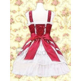 Cotton Red Bow Sleeveless Lolita Dress(CX704)