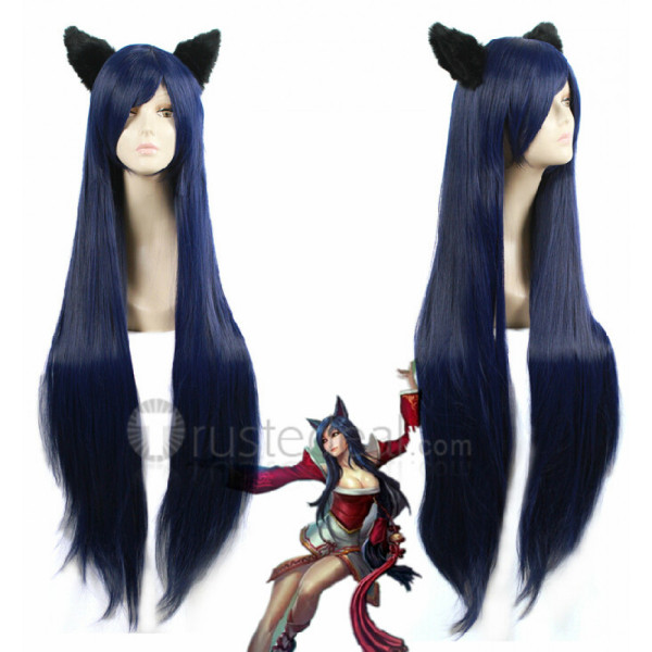 League of Legends Ahri Long Blue Cosplay Wig
