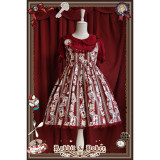 Infanta Elegant Rabbit Poker Short Sleeves Lolita OP Dress