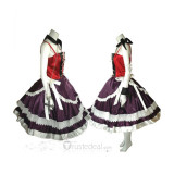 Rosario and Vampire Akashiya Moka Red Purple Lolita Dress Cosplay Costume