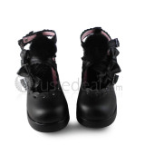 Black Hearts Sweet Lolita Girls Shoes