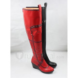 Batman Harley Quinn Cosplay Shoes Red and Black Boots Shoes