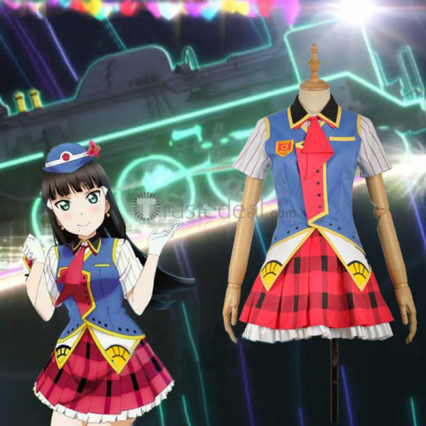 LoveLive Sunshine Aqours Yoshiko Ruby Chika Dia Riko Kanan Hanamaru You Mari Happy Party Train Cosplay Costumes