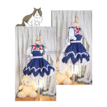 Touhou Project Cirno Lolita Blue Dress Cosplay Costume