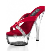 Slick-Surfaced Leather Upper High Heel Open-toes Platform Sexy Sandals(99-57)